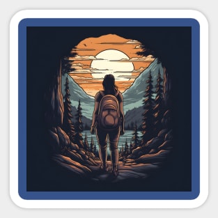 Backpacking Hiking Wanderlust Sticker